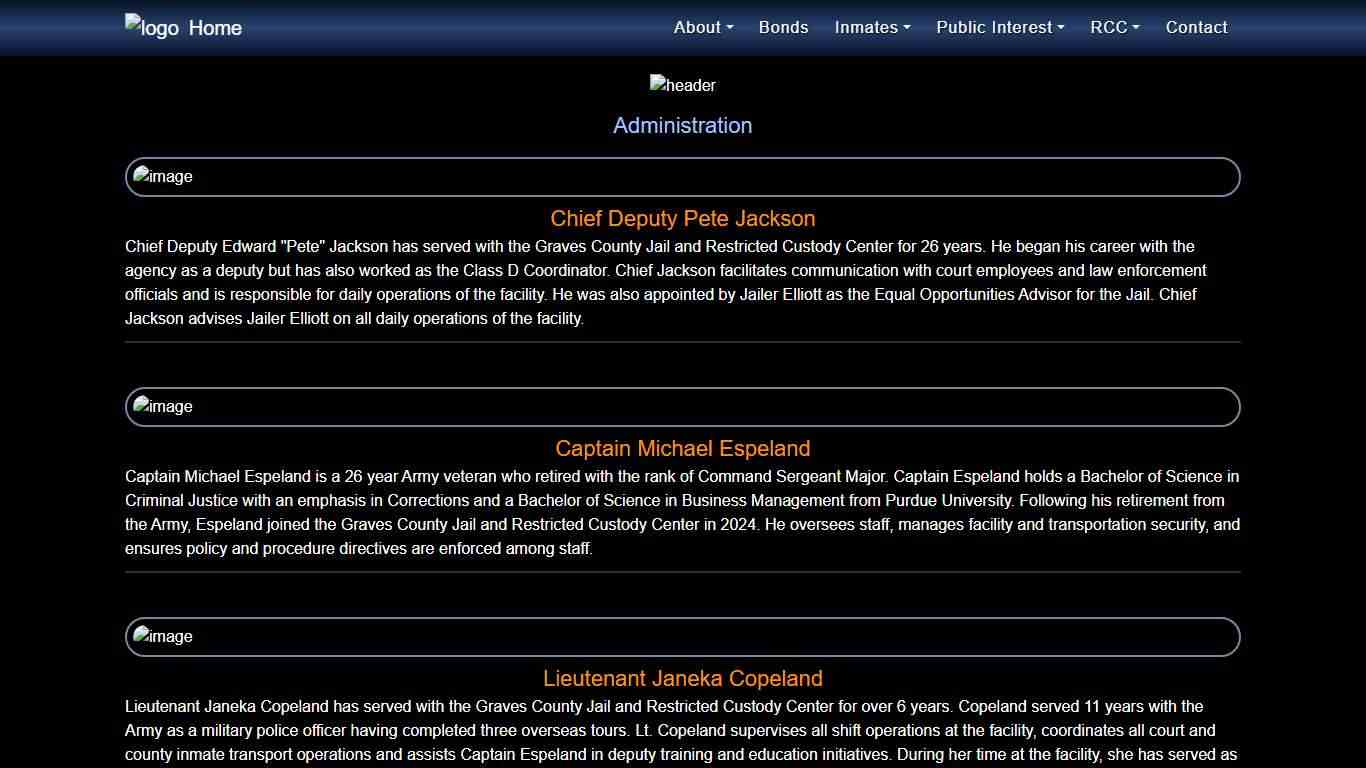 Graves County Jail and Restricted Custody Center: Administration