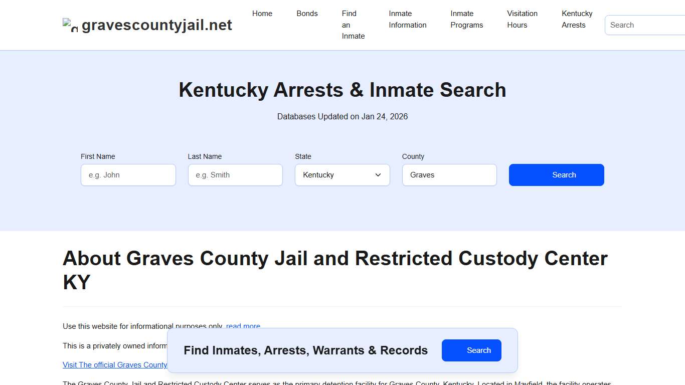 About Graves County Jail and Restricted Custody Center KY